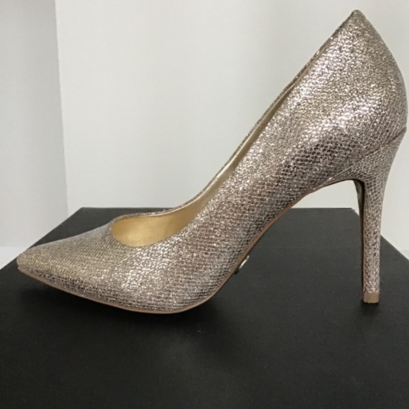 Michael Michael Kors Claire silver/gold high heel shoes size 7 1/2 - Picture 3 of 13
